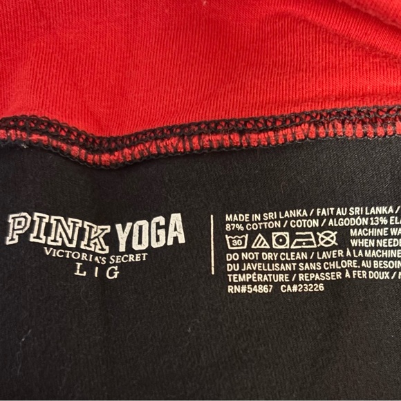 Y2k PINK Victoria's Secret Red Yoga Top - red and black foldover - Picture 6 of 6